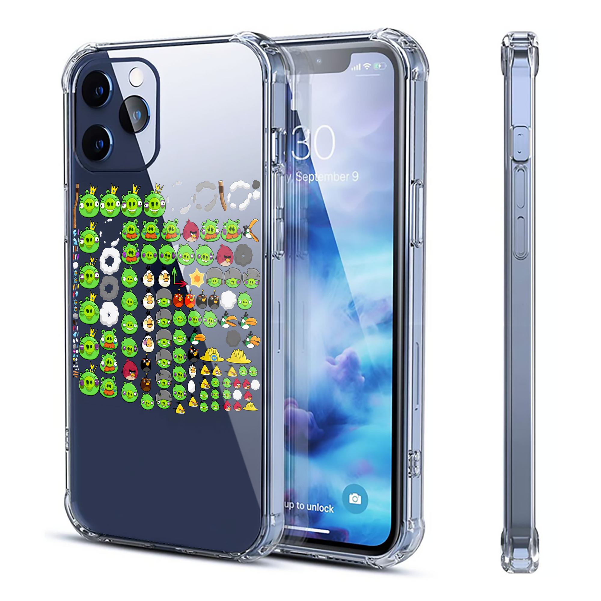 （画像用） Angry Birds アングリーバード 【iPhone 12シリーズ対応】透明スマホケース（クリアソフトケース）